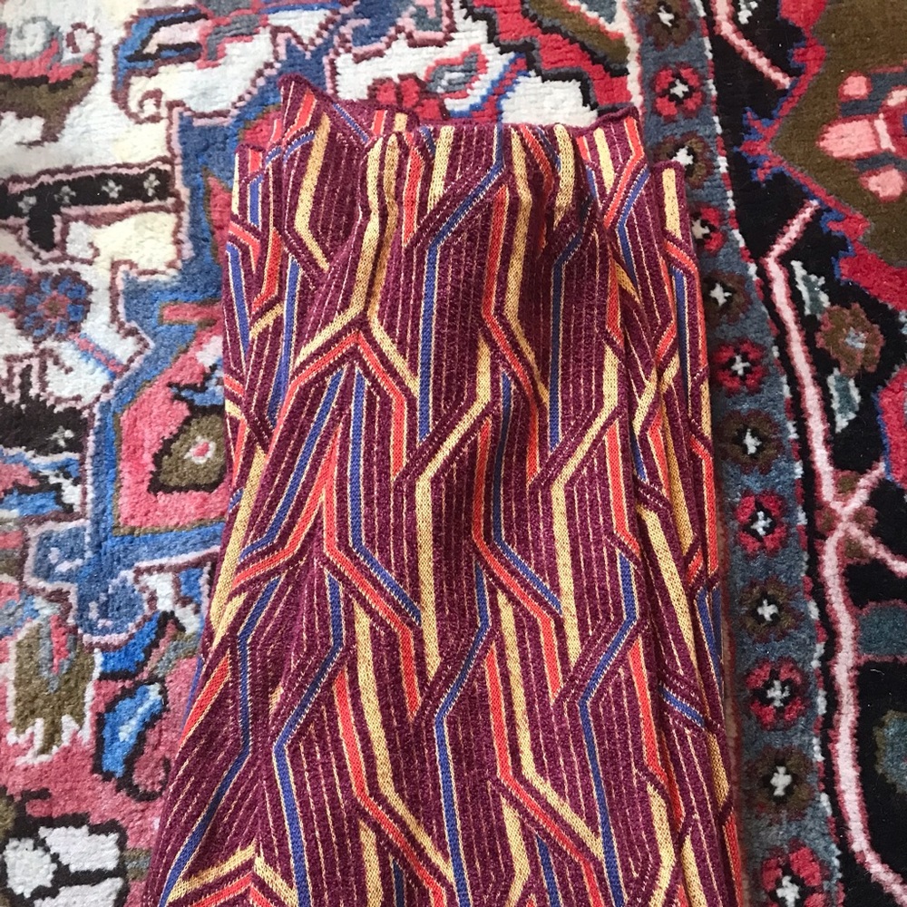 Free People retro printed wide crop pants, high waisted with elastic.